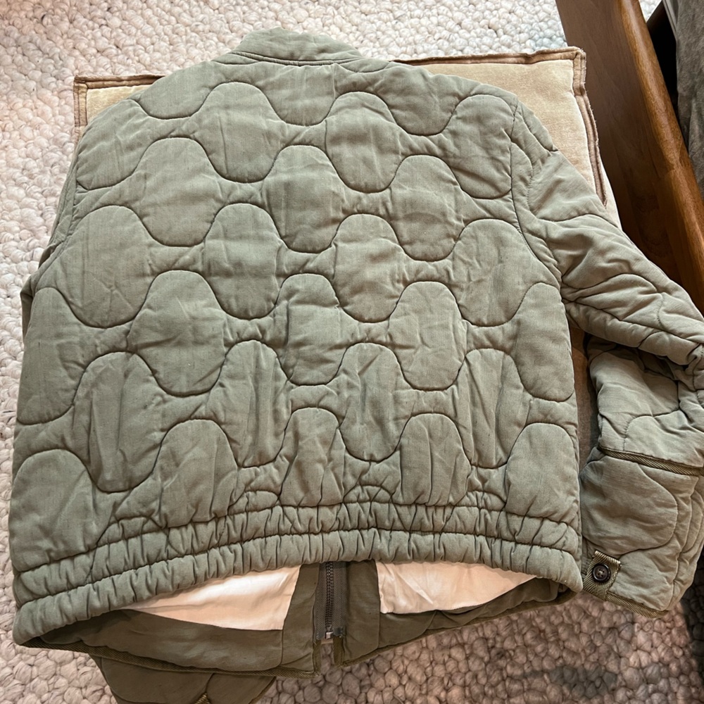 Free People Aura Liner - Green Quilted Jacket - Brand New - Picture 9 of 10